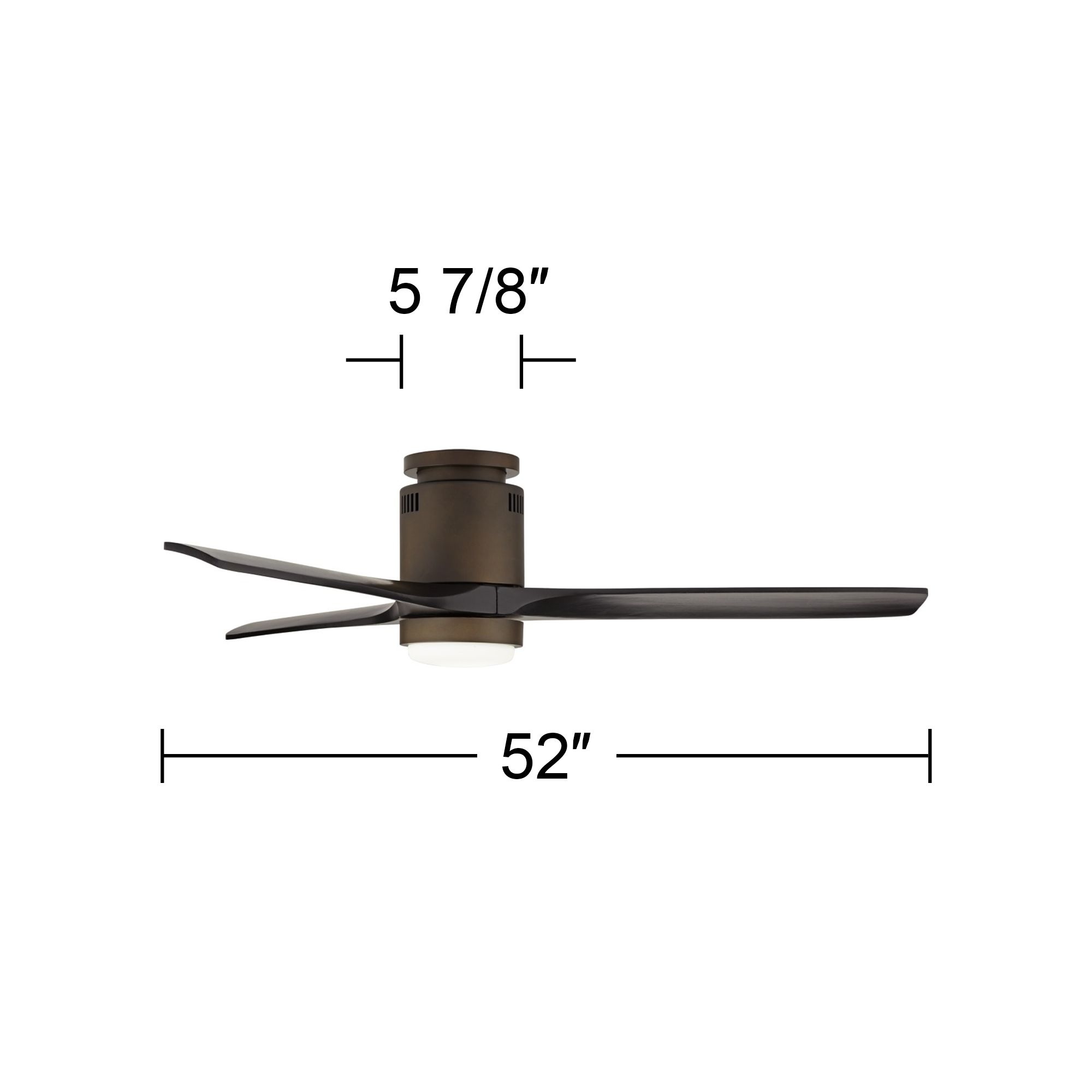 52" Casa Vieja Windspun Bronze Black LED Hugger Fan with Remote