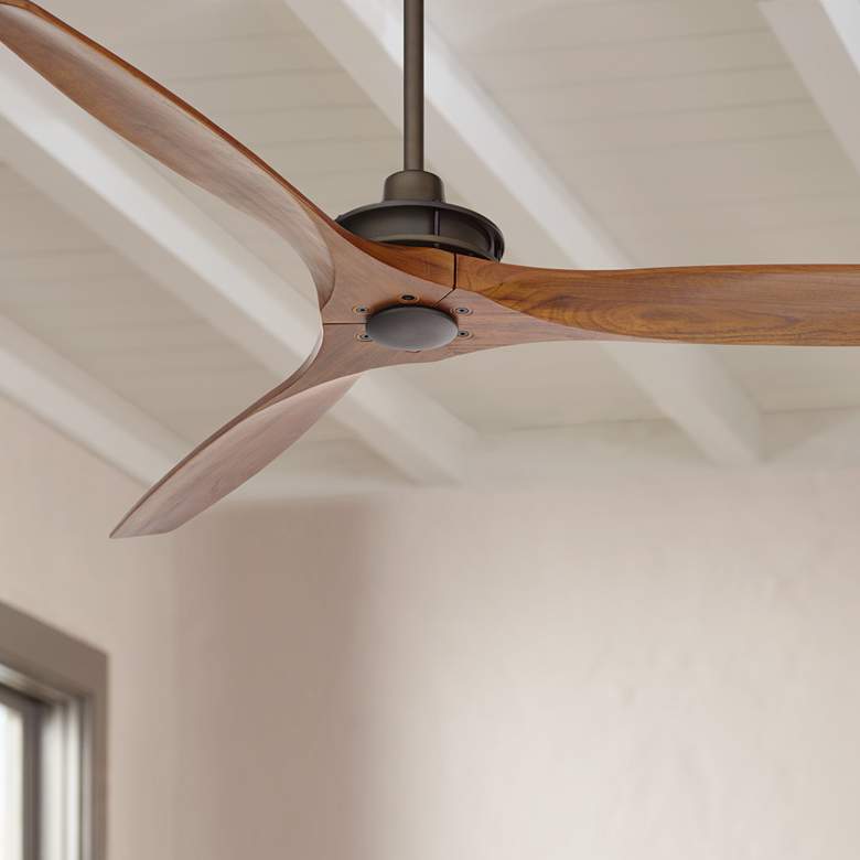 Image 1 52" Casa Vieja Windspun Bronze-Walnut Rustic Ceiling Fan with Remote