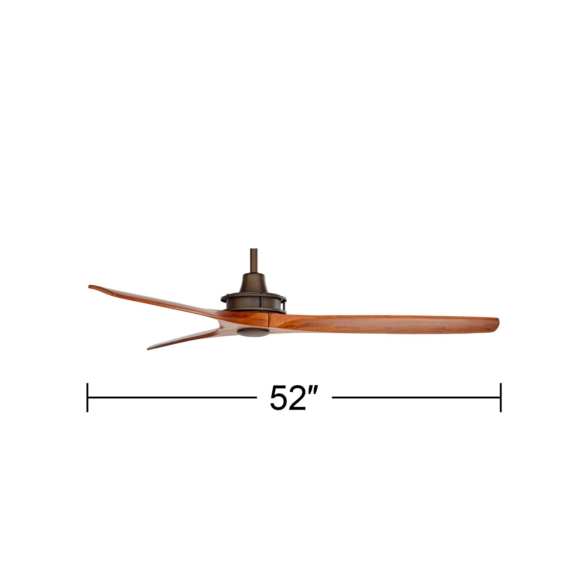 52" Casa Vieja Windspun Bronze-Walnut Rustic Ceiling Fan with Remote