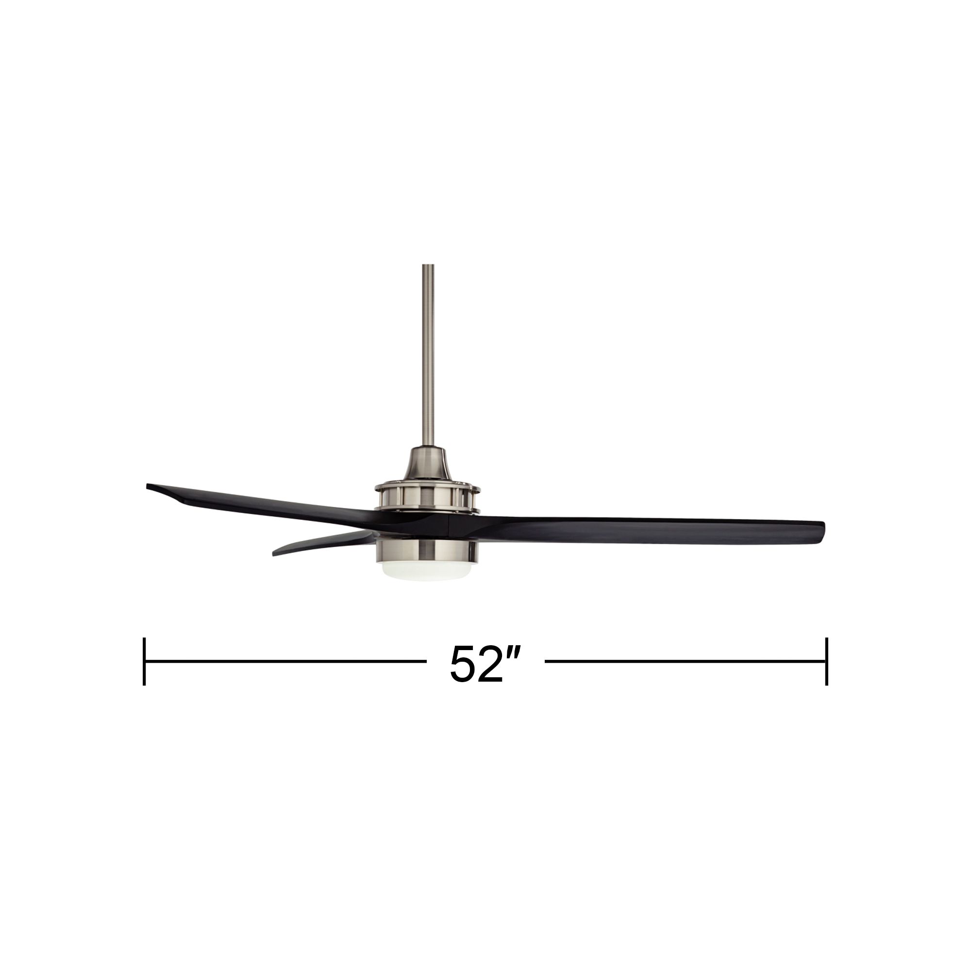 52" Casa Vieja Windspun DC Brushed Nickel LED Ceiling Fan with Remote