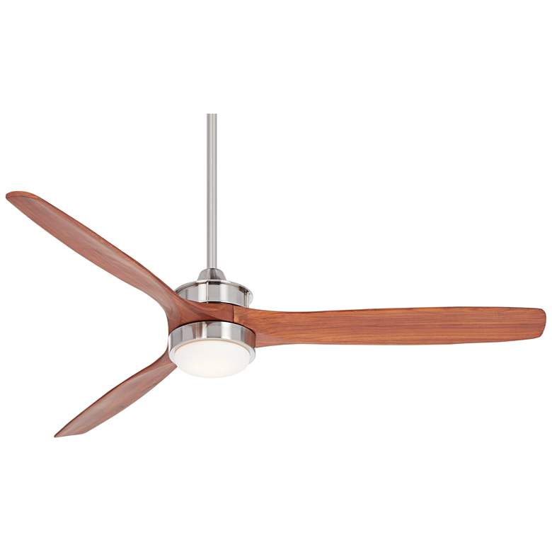 Image 2 52" Casa Vieja Windspun DC Walnut Nickel LED Ceiling Fan with Remote