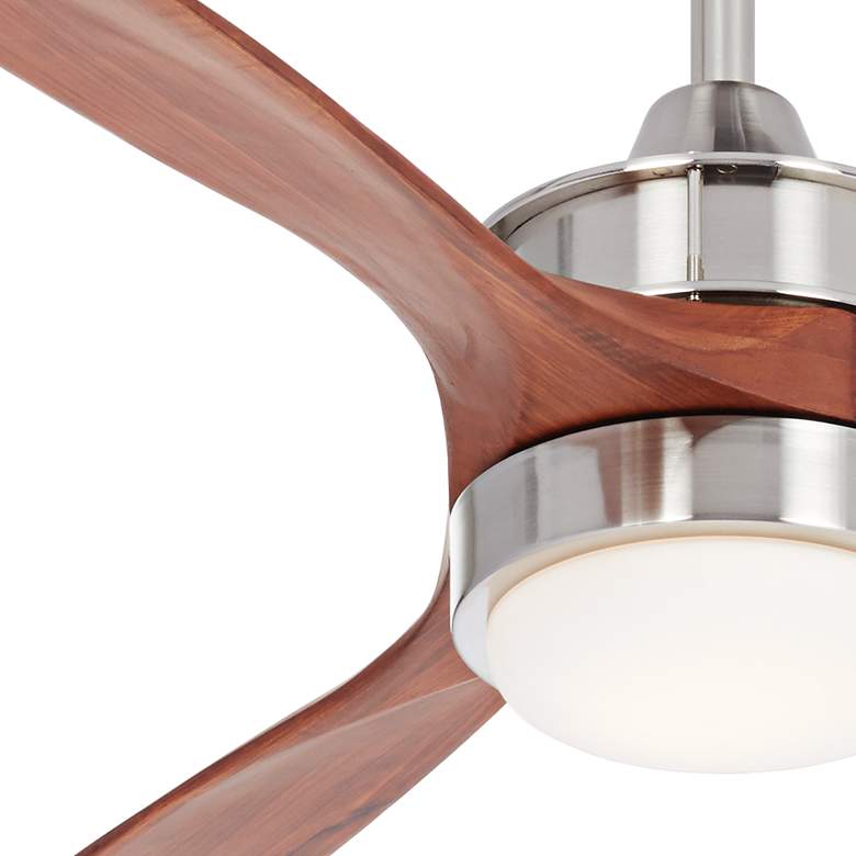 Image 3 52" Casa Vieja Windspun DC Walnut Nickel LED Ceiling Fan with Remote more views