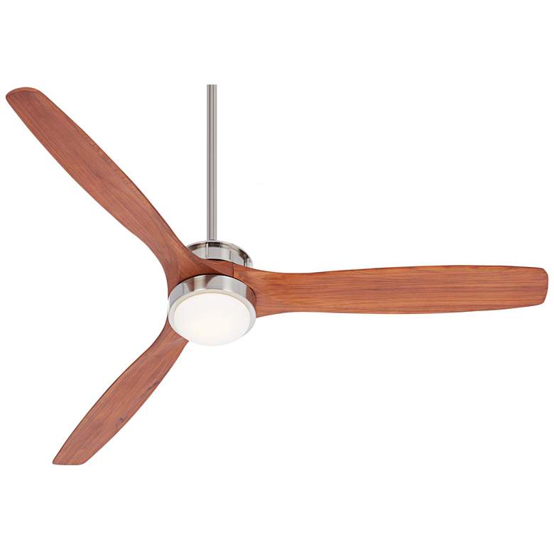 Image 5 52" Casa Vieja Windspun DC Walnut Nickel LED Ceiling Fan with Remote more views