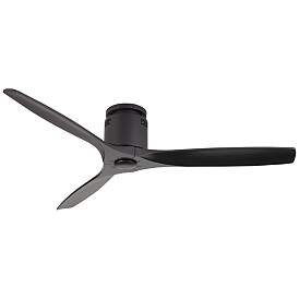 Image2 of 52" Casa Vieja Windspun Matte Black DC Hugger Ceiling Fan with Remote