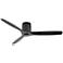 52" Casa Vieja Windspun Matte Black DC Hugger Ceiling Fan with Remote