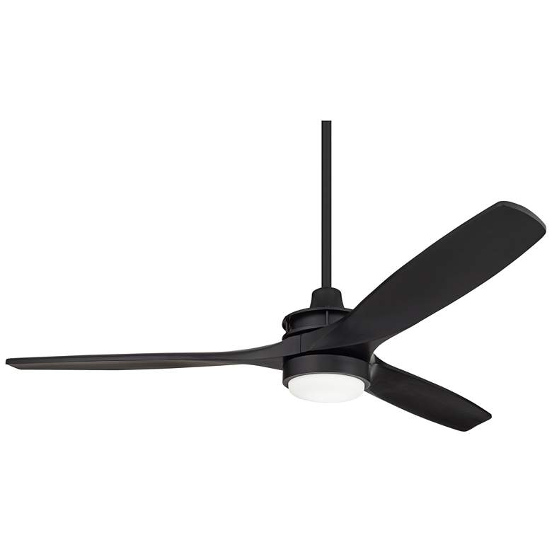 Image 2 52" Casa Vieja Windspun Matte Black LED Ceiling Fan with Remote