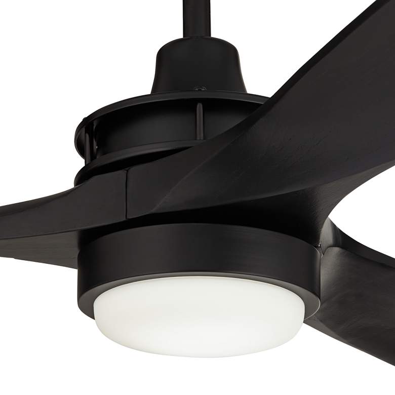Image 3 52" Casa Vieja Windspun Matte Black LED Ceiling Fan with Remote more views