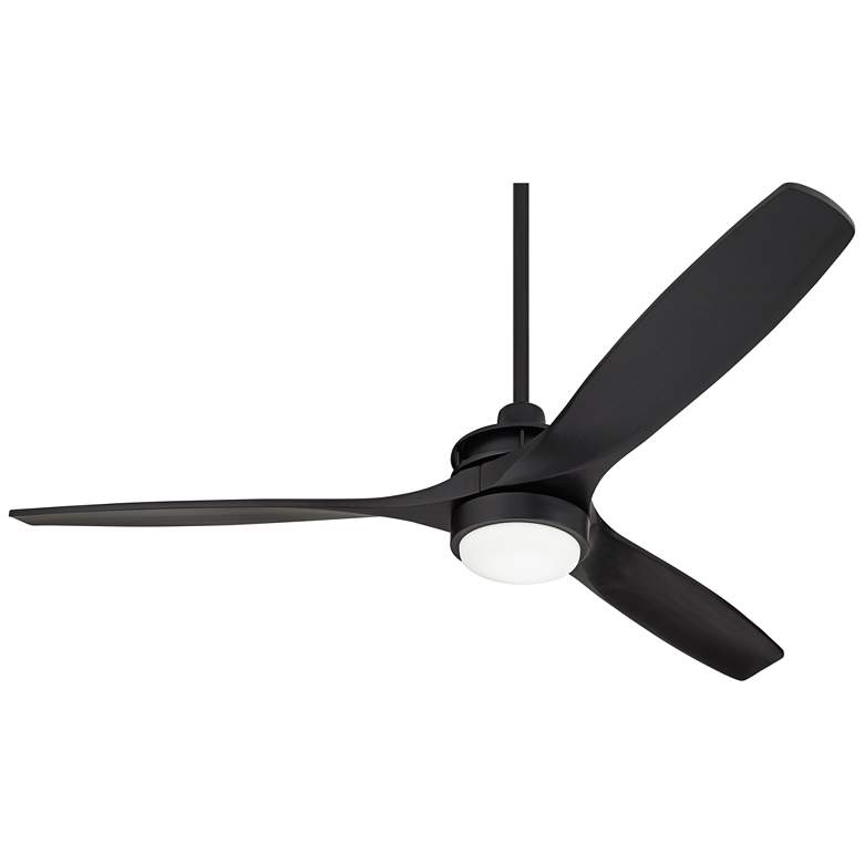 Image 6 52" Casa Vieja Windspun Matte Black LED Ceiling Fan with Remote more views