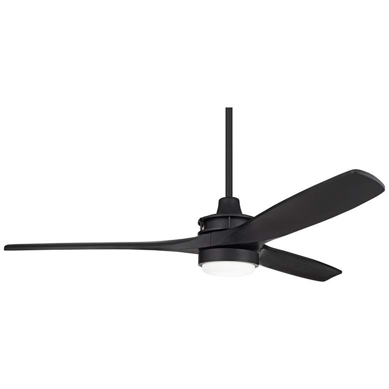 Image 7 52" Casa Vieja Windspun Matte Black LED Ceiling Fan with Remote more views