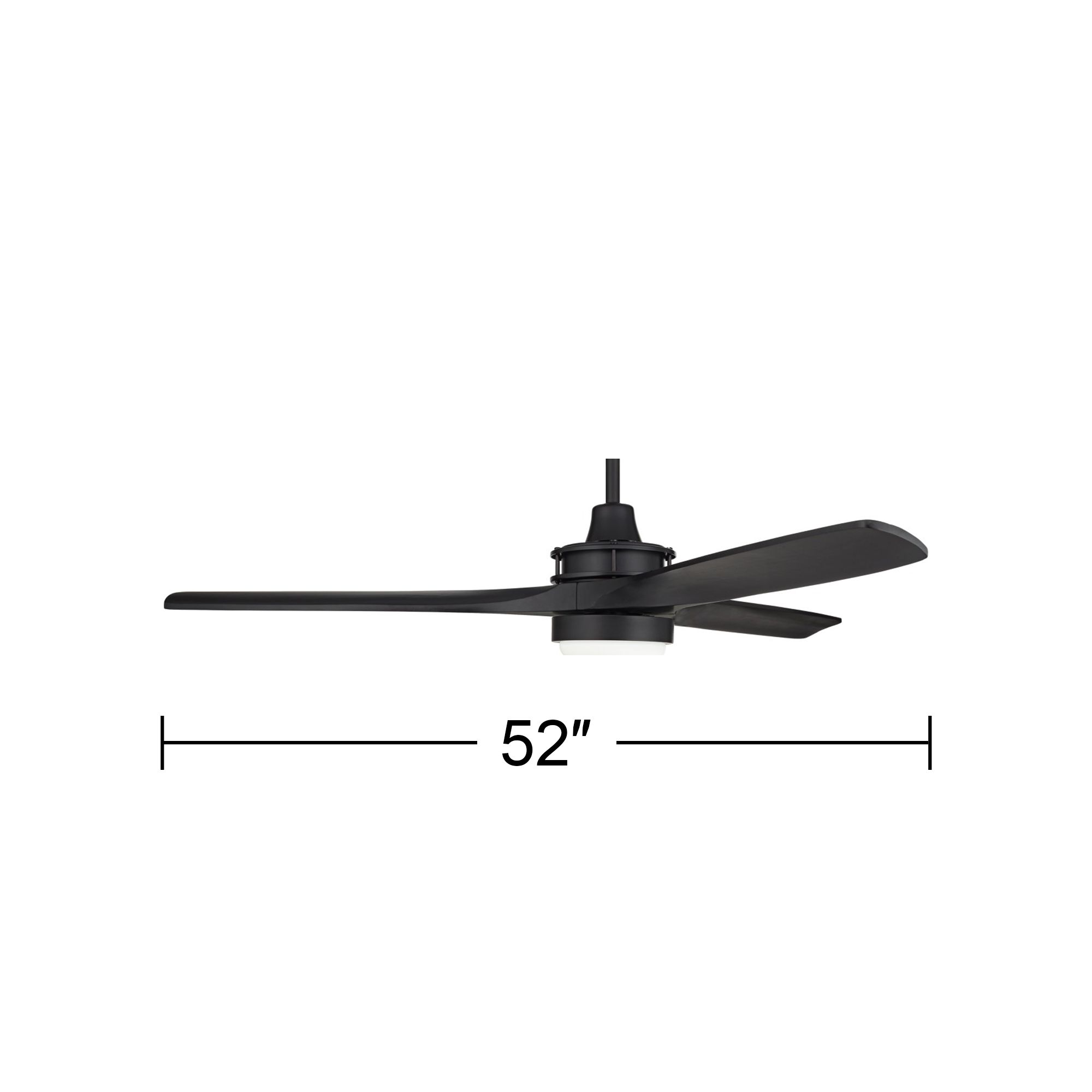 52" Casa Vieja Windspun Matte Black LED Ceiling Fan with Remote