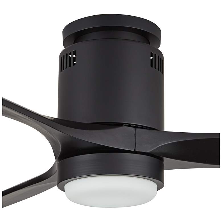 Image 3 52" Casa Vieja Windspun Matte Black LED Hugger Ceiling Fan with Remote more views
