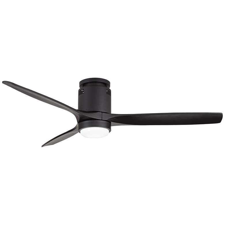 Image 7 52" Casa Vieja Windspun Matte Black LED Hugger Ceiling Fan with Remote more views
