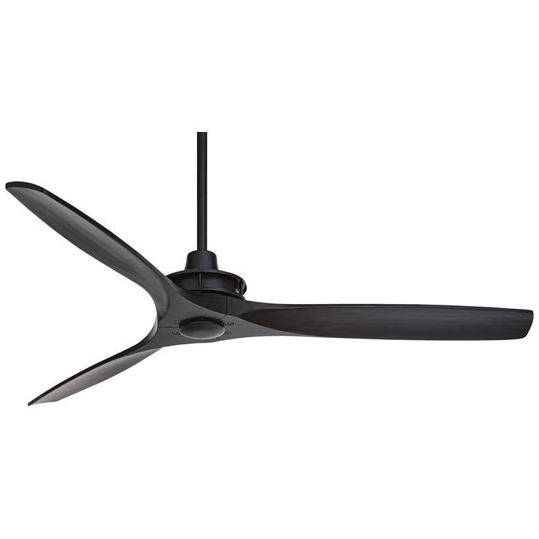 Image 2 52" Casa Vieja Windspun Matte Black Wood Blades Fan with Remote