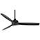 52" Casa Vieja Windspun Matte Black Wood Blades Fan with Remote