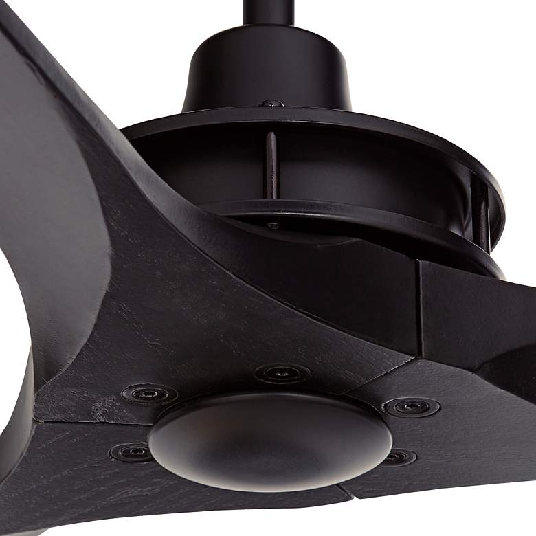 Image 3 52" Casa Vieja Windspun Matte Black Wood Blades Fan with Remote more views