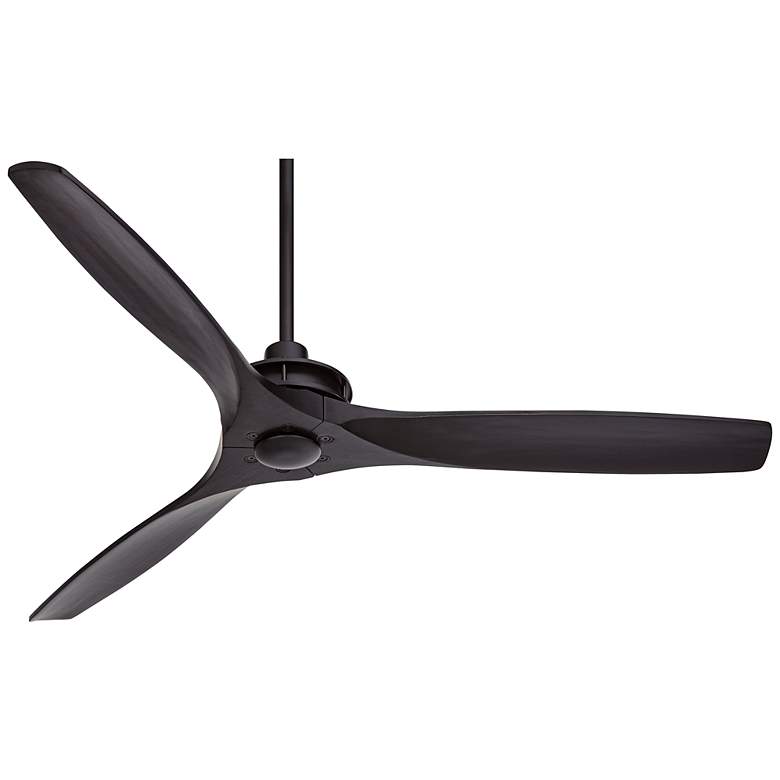 Image 7 52" Casa Vieja Windspun Matte Black Wood Blades Fan with Remote more views