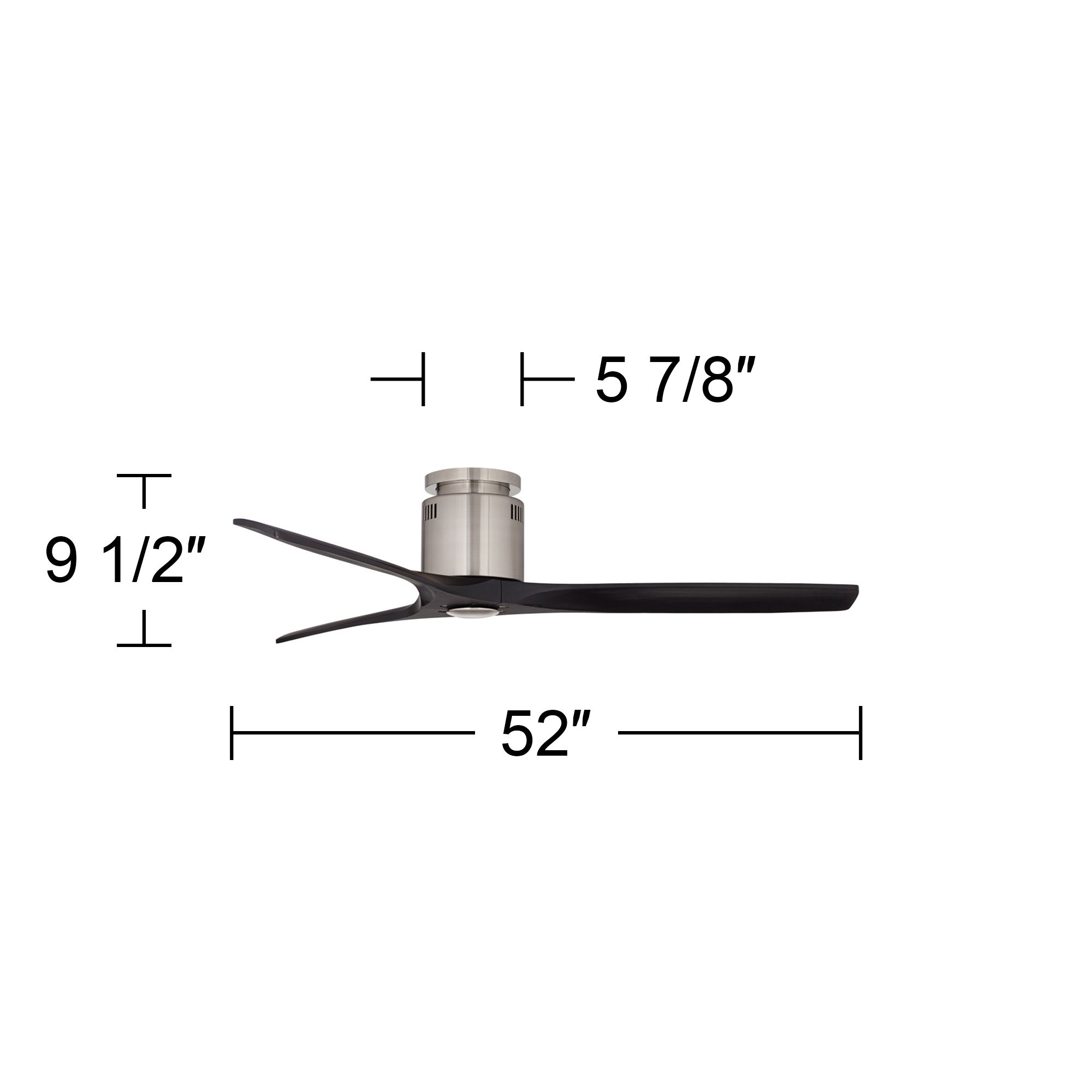 52" Casa Windspun Brushed Nickel DC Hugger Ceiling Fan with Remote