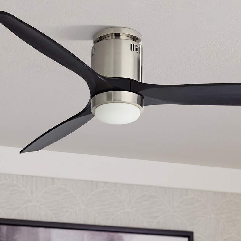 Image 1 52" Casa Windspun Brushed Nickel DC Hugger LED Ceiling Fan with Remote