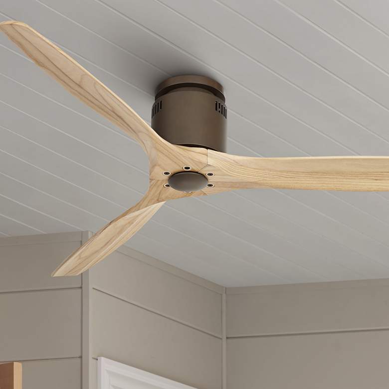 Image 1 52" Casa Windspun DC Bronze Modern Hugger Ceiling Fan with Remote