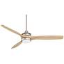 52" Casa Windspun Nickel Natural Wood LED Ceiling Fan with Remote
