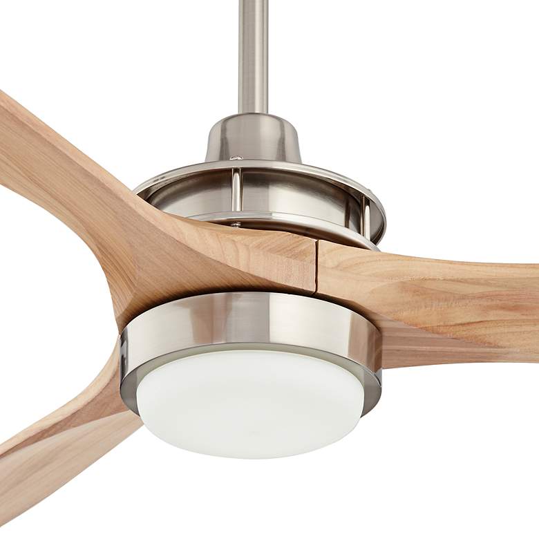 Image 3 52" Casa Windspun Nickel Natural Wood LED Ceiling Fan with Remote more views