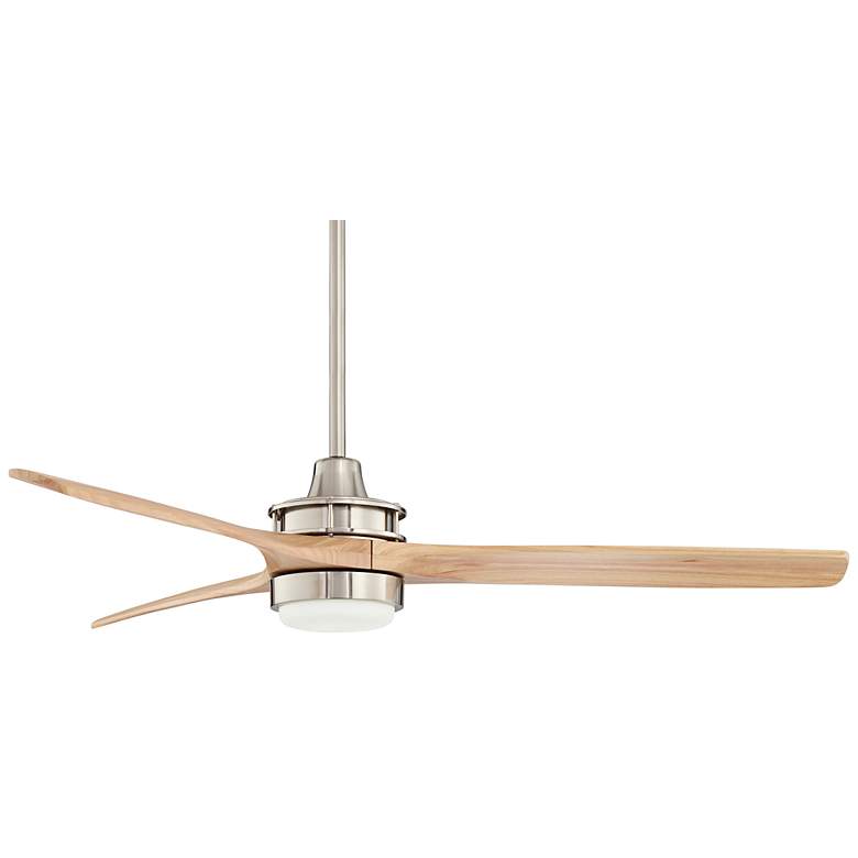 Image 6 52" Casa Windspun Nickel Natural Wood LED Ceiling Fan with Remote more views