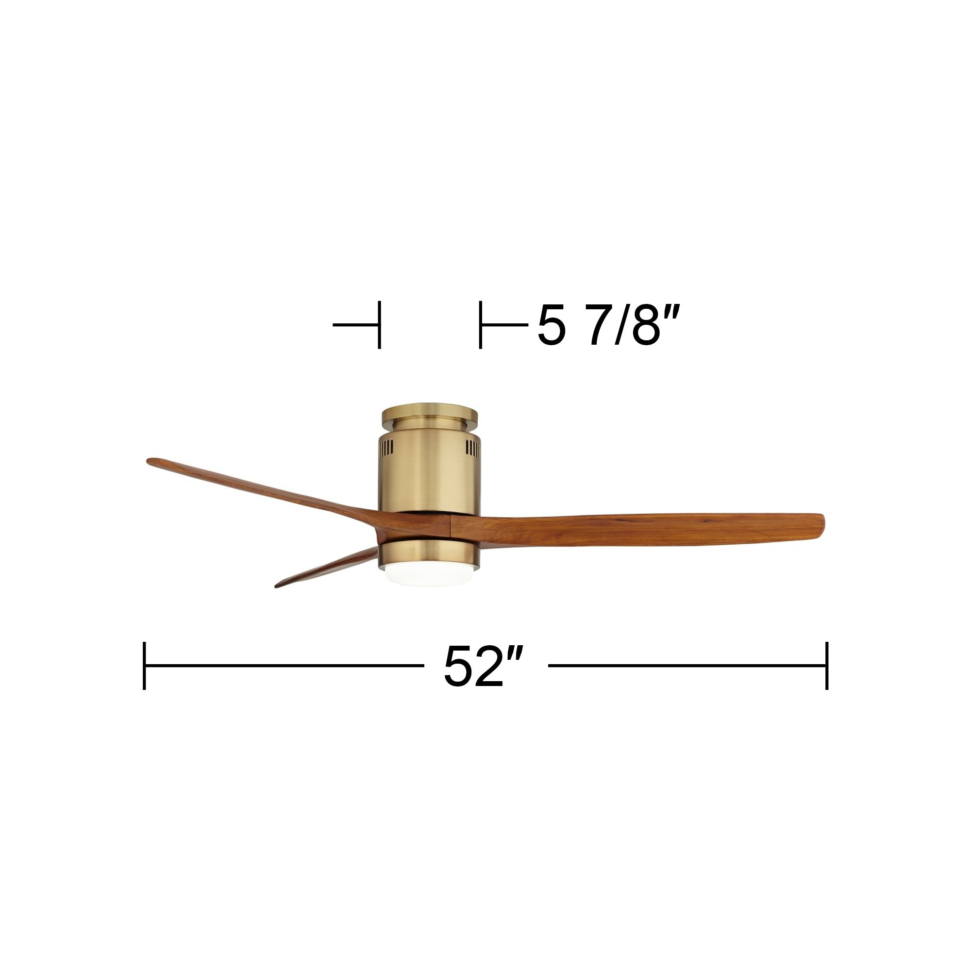 52" Casa Windspun Soft Brass LED DC Hugger Ceiling Fan with Remote