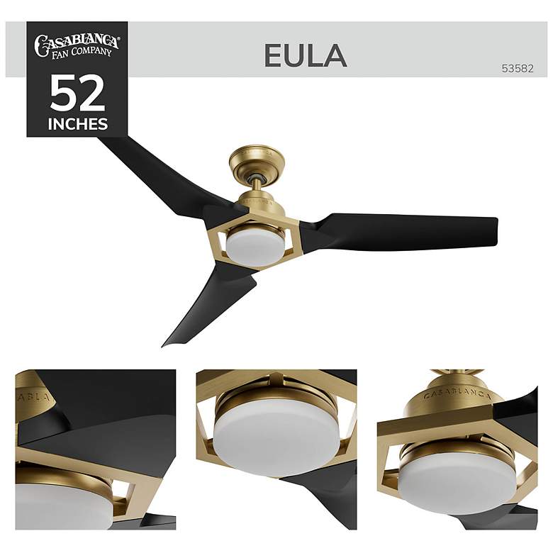 Image 3 52" Casablanca Eula ENERGY STAR Brass Damp Rated Ceiling Fan more views