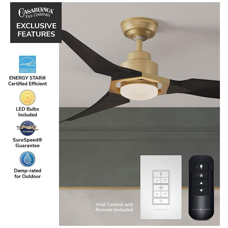 Image 4 52" Casablanca Eula ENERGY STAR Brass Damp Rated Ceiling Fan more views