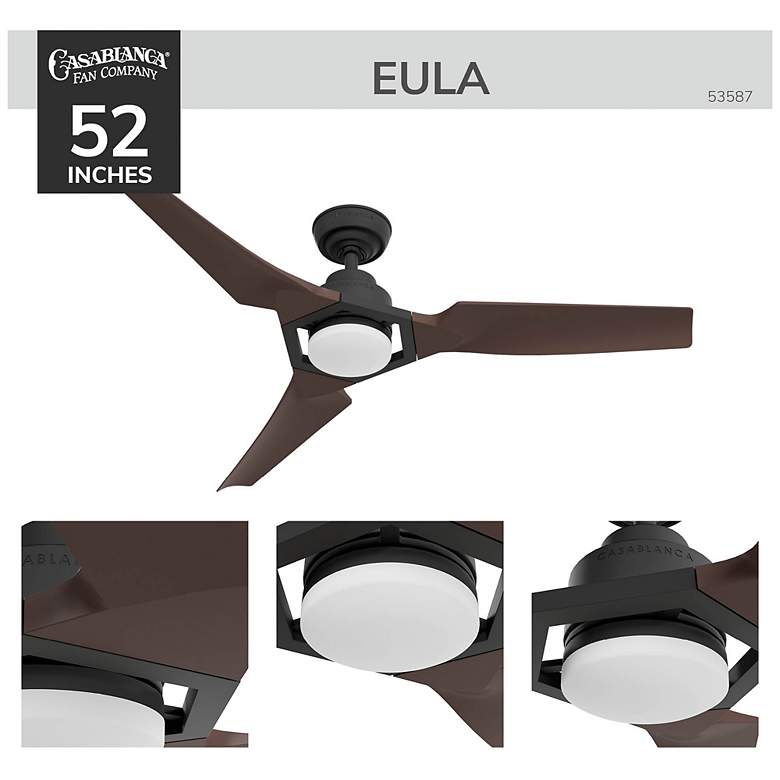 Image 3 52" Casablanca Eula Matte Black ENERGY STAR Damp Rated Ceiling Fan more views