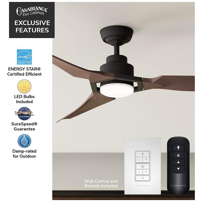 Image 4 52" Casablanca Eula Matte Black ENERGY STAR Damp Rated Ceiling Fan more views