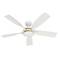 52" Casablanca Julia ENERGY STAR Fresh White Damp Rated Ceiling Fan
