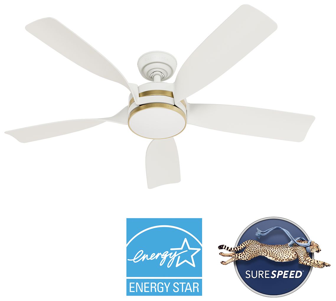 52" Casablanca Julia ENERGY STAR Fresh White Damp Rated Ceiling Fan