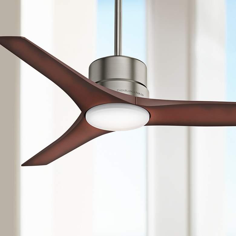 Image 1 52" Casablanca Piston Brushed Slate LED Outdoor Ceiling Fan