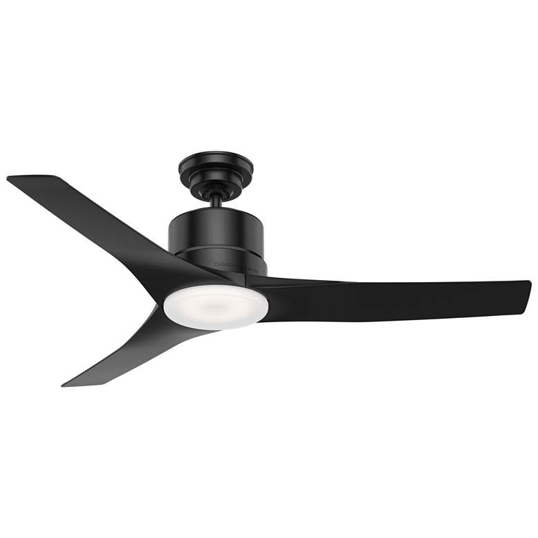 Image 1 52" Casablanca Piston Matte Black Damp Rated with LED Light Kit