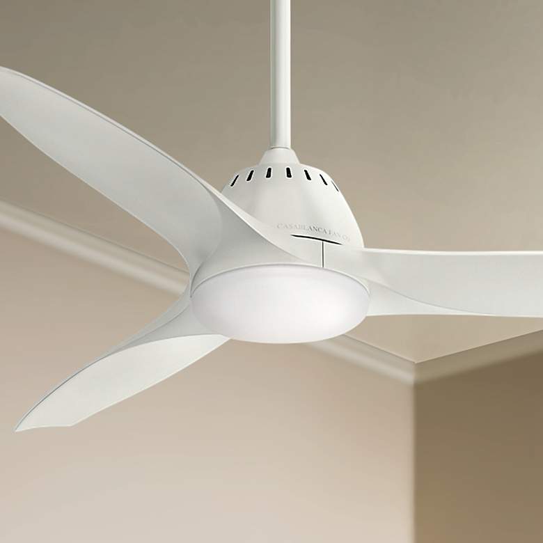 Image 1 52 inch Casablanca Wisp Fresh White LED Ceiling Fan with Remote Control