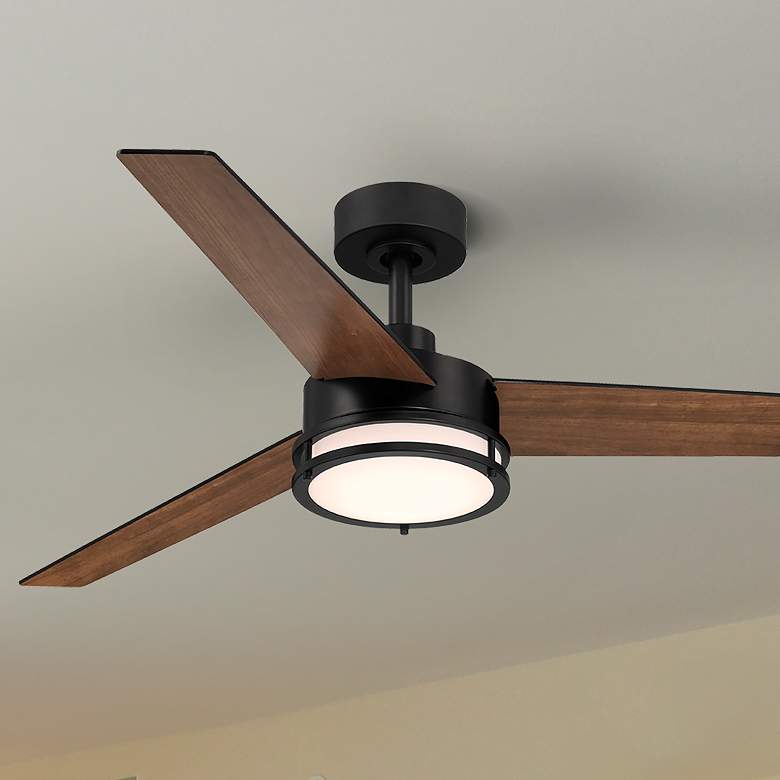 Image 1 52" Cassini Matte Black LED Smart Ceiling Fan
