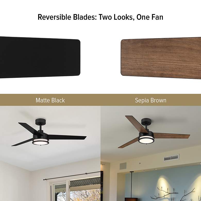 Image 6 52" Cassini Matte Black LED Smart Ceiling Fan more views