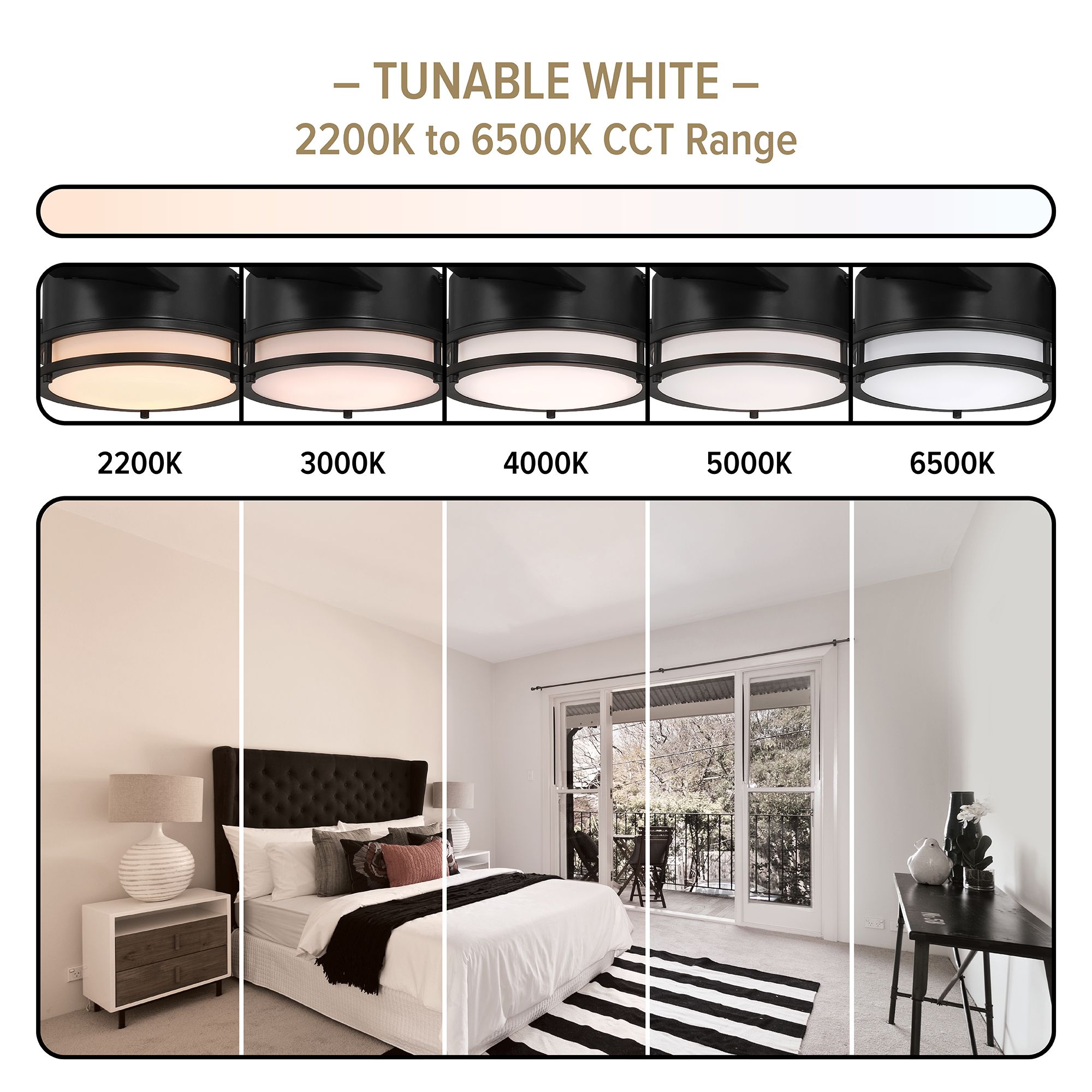 52" Cassini Matte Black LED Smart Ceiling Fan