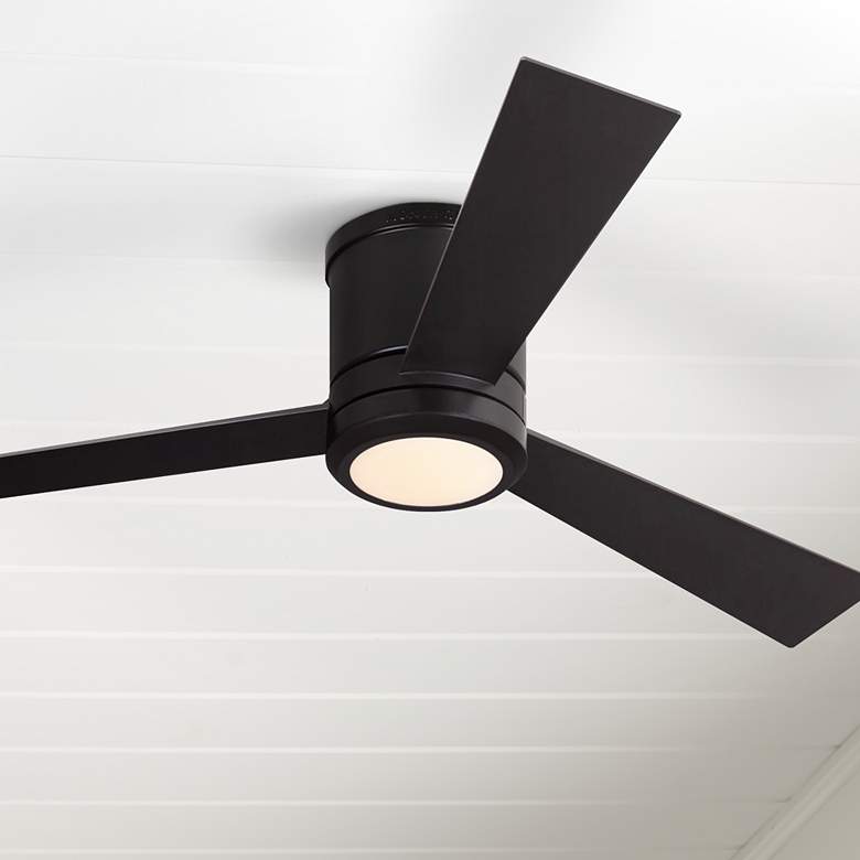 Image 1 52 inch Clarity LED Rubbed Bronze Indoor Hugger Ceiling Fan with Remote