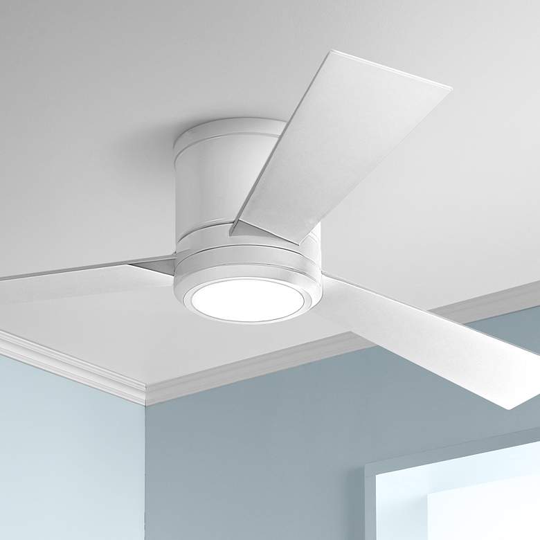 Image 1 52 inch Clarity Matte White Hugger LED Ceiling Fan with Remote