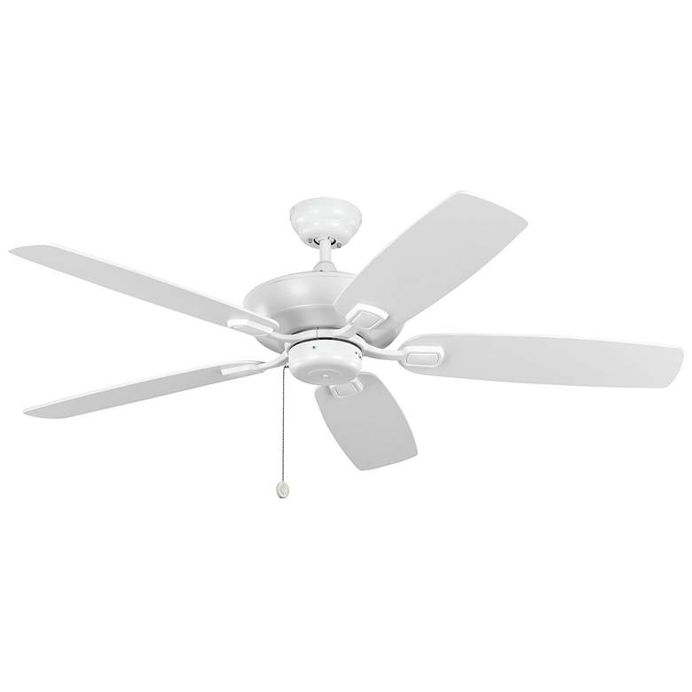 Image 2 52" Colony Matte White Damp Rated Pull Chain Ceiling Fan