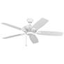 2_52" Colony Matte White Damp Rated Pull Chain Ceiling Fan