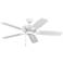 52" Colony Matte White Damp Rated Pull Chain Ceiling Fan