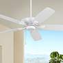 1_52" Colony Matte White Damp Rated Pull Chain Ceiling Fan
