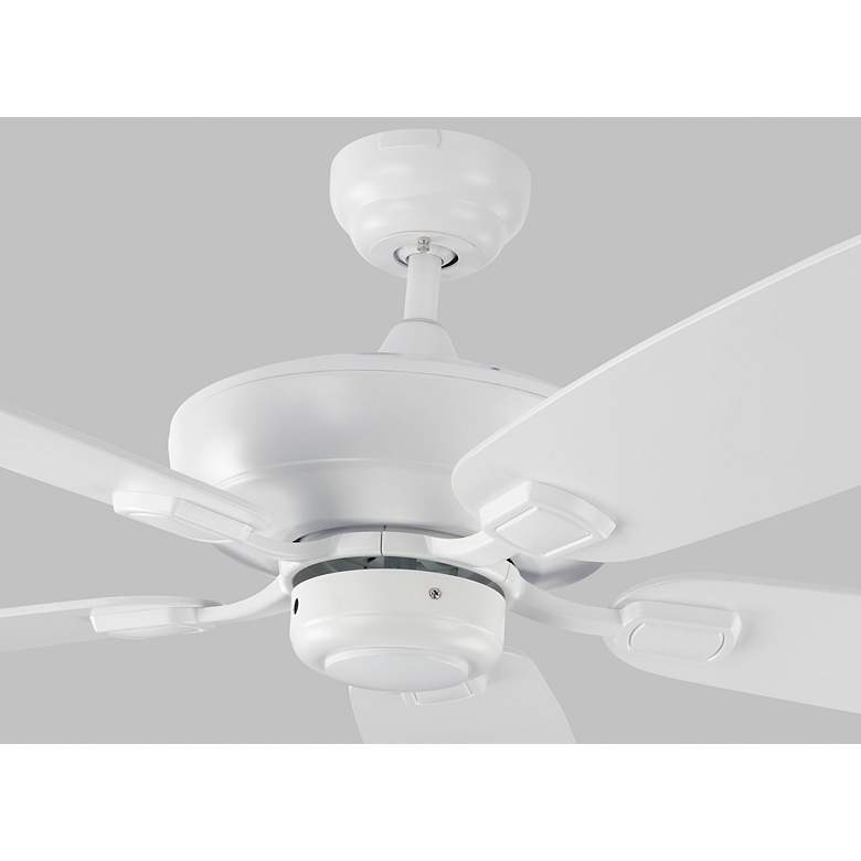 Image 5 52" Colony Matte White Damp Rated Pull Chain Ceiling Fan more views