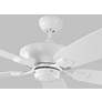 5_52" Colony Matte White Damp Rated Pull Chain Ceiling Fan more views