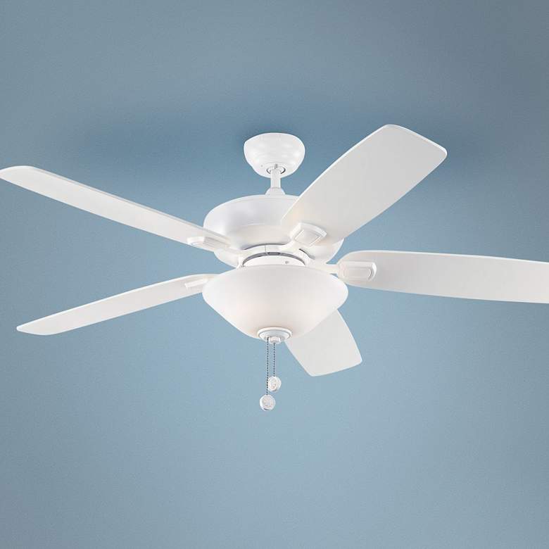 Image 1 52 inch Colony Matte White LED Damp Rated Ceiling Fan