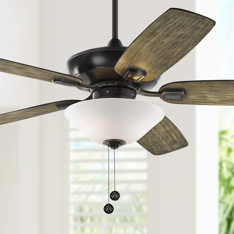 Image 1 52 inch Colony Max Plus Aged Pewter LED Damp Rated Ceiling Fan