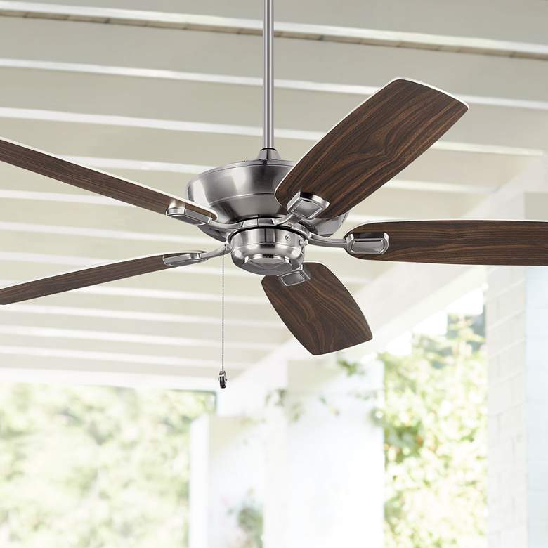 Image 1 52 inch Colony Max Plus Brushed Steel Damp Rated Ceiling Fan